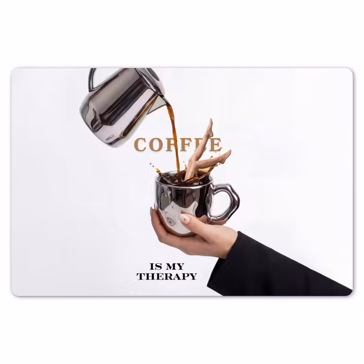 Koffie - Mok - Kan - Therapie Placemat vinyl groot -zzsfeer1_Kitchenyeah-website