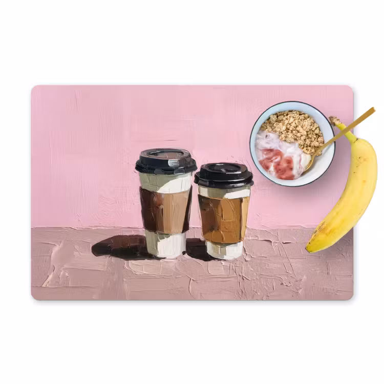 Koffiebekers - Deksel - Verf - Textuur Placemat vinyl groot -zzzproduct_Kitchenyeah-website