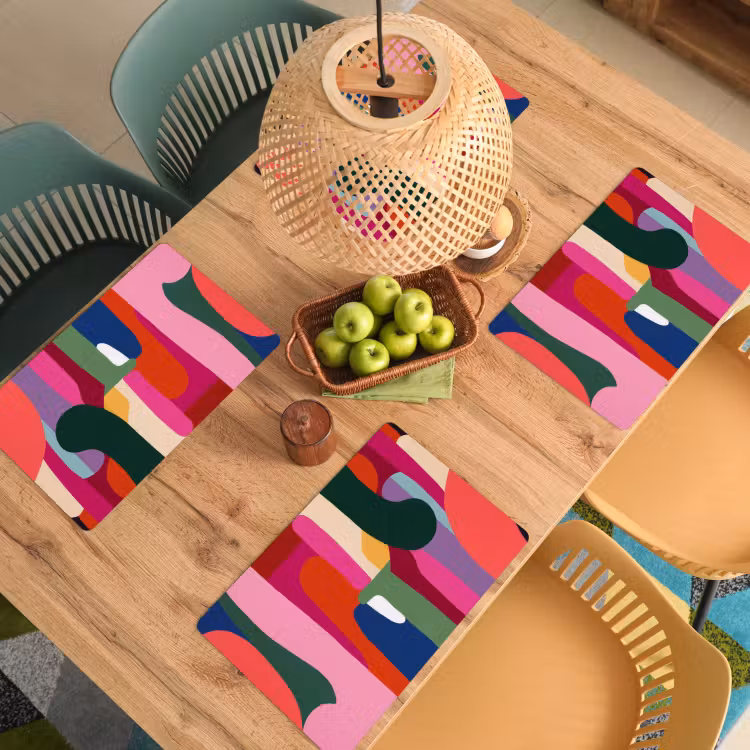 Kleurvakken - Recht - Rond - Abstract Placemat vinyl groot -zzsfeer5_Kitchenyeah-website