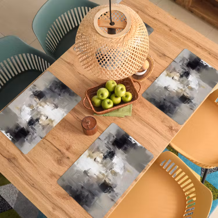 Kleurenpalet - Penseelstreken - Beige - Nevelig Placemat vinyl groot -zzsfeer5_Kitchenyeah-website