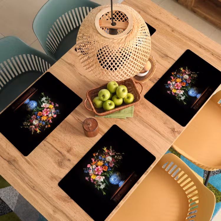 Kleur - Vaas - Bloemen - Boeket Placemat vinyl groot -zzsfeer5_Kitchenyeah-website