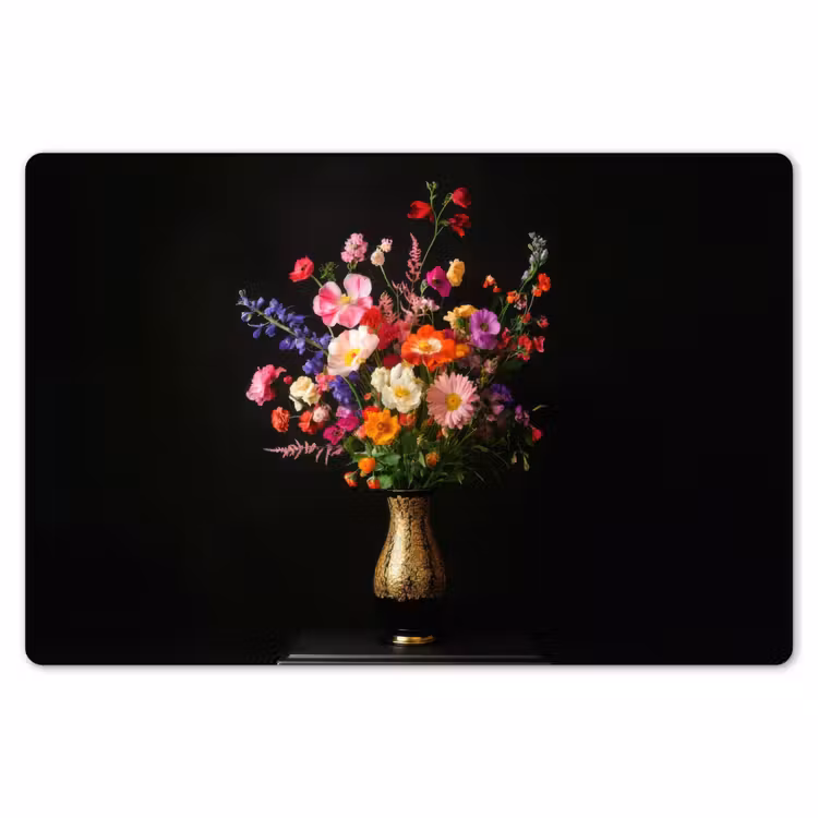Kleurrijk - Boeket - Vaas - Goud Placemat vinyl groot -zzsfeer1_Kitchenyeah-website