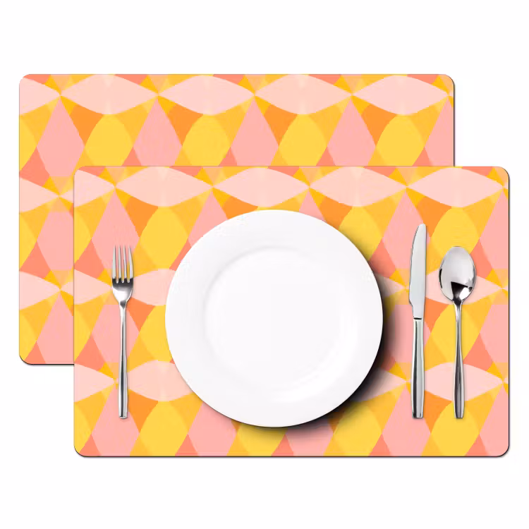 Kleurrijk - Ruitpatroon - Bladvormen Placemat vinyl groot 368 -zzsfeer2_Kitchenyeah-website