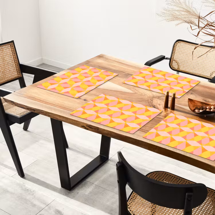 Kleurrijk - Ruitpatroon - Bladvormen Placemat vinyl groot 368 -zzsfeer4_Kitchenyeah-website