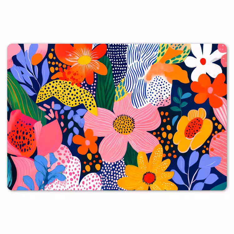 Kleurrijk - Bloemen - Abstract - Stippen Placemat vinyl groot -zzsfeer1_Kitchenyeah-website