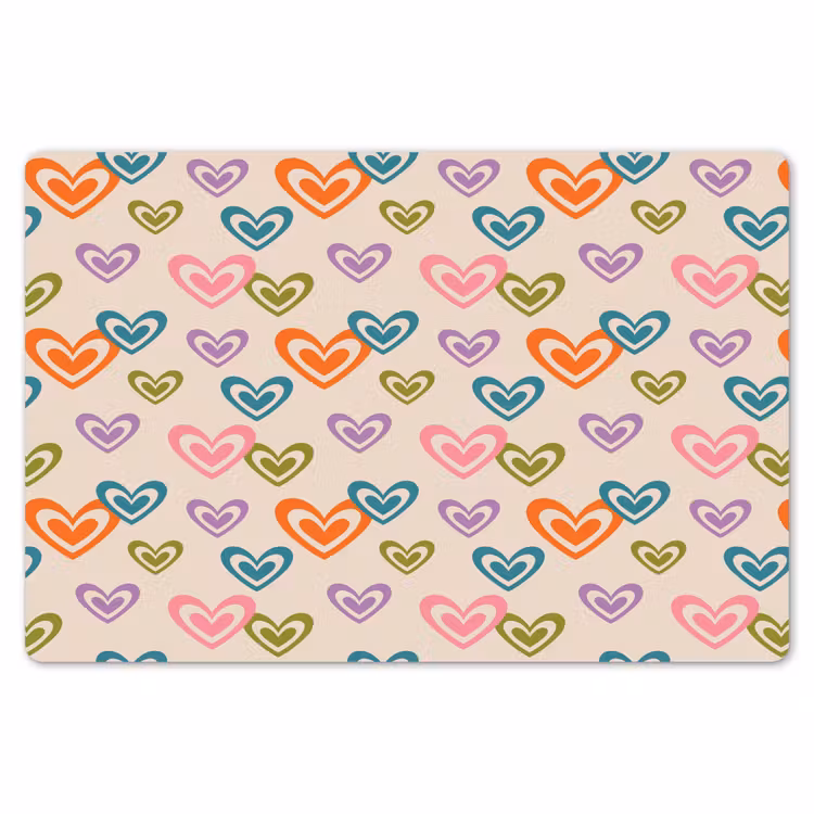 Kleurrijk - Hartjes - Patroon - Beige Placemat vinyl groot 368 -zzsfeer1_Kitchenyeah-website