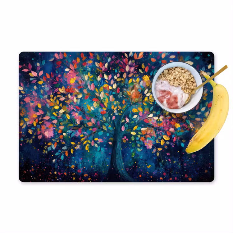 Kleurrijk - Boom - Magisch - Abstract Placemat vinyl groot -zzzproduct_Kitchenyeah-website