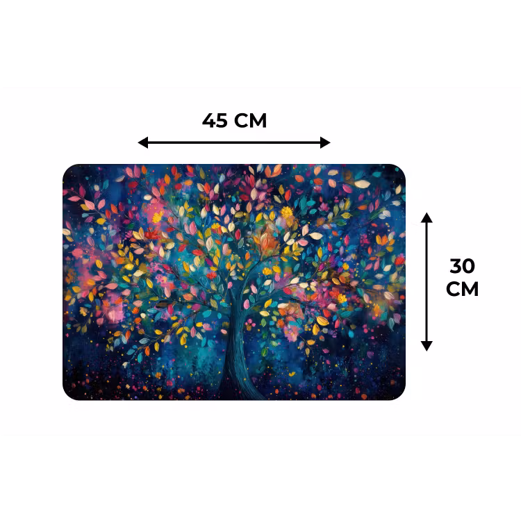 Kleurrijk - Boom - Magisch - Abstract Placemat vinyl groot -specs