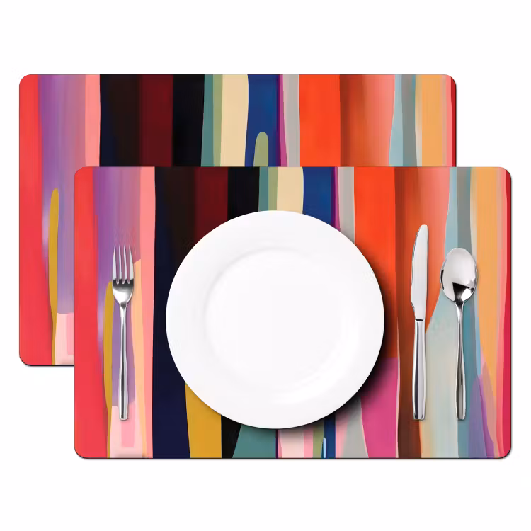 Kleurbanen - Verticaal - Kleurrijk Placemat vinyl groot -zzsfeer2_Kitchenyeah-website