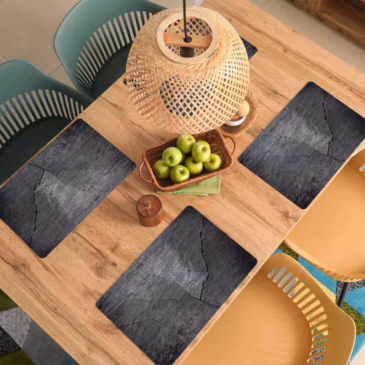 Beton - Zwart - Scheur Placemat vinyl groot -zzsfeer5_Kitchenyeah-website