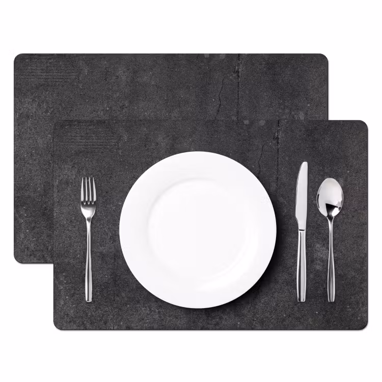 Beton - Zwart - Grijs - Rustiek - Industrieel Placemat vinyl groot -zzsfeer2_Kitchenyeah-website