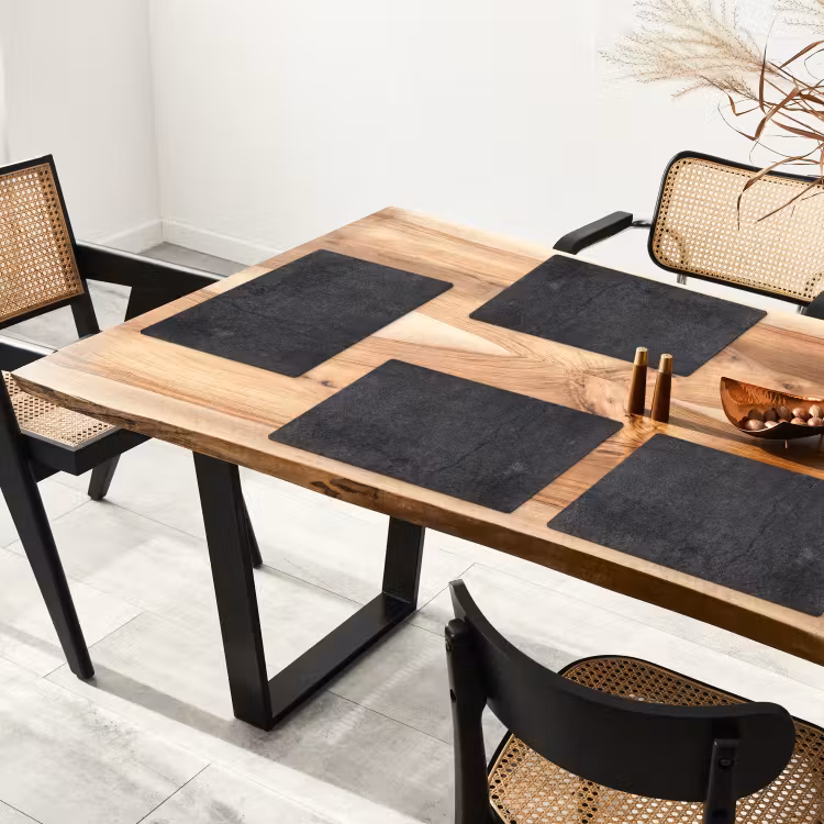 Beton - Zwart - Grijs - Rustiek - Industrieel Placemat vinyl groot -zzsfeer4_Kitchenyeah-website