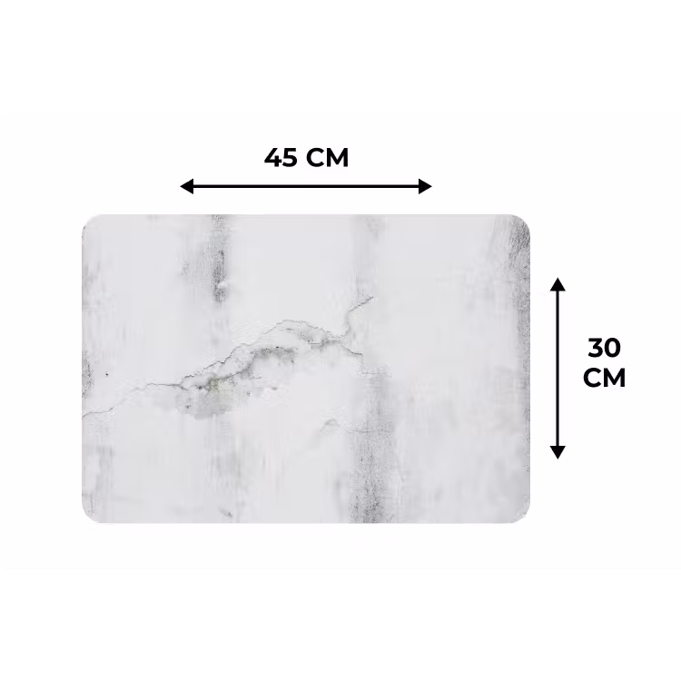 Beton - Grijs - Wit Placemat vinyl groot -specs