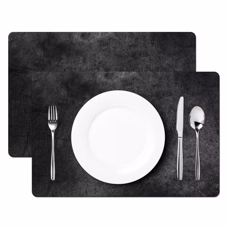 Beton - Structuur - Retro - Zwart - Grijs - Rustiek Placemat vinyl groot -zzsfeer2_Kitchenyeah-website