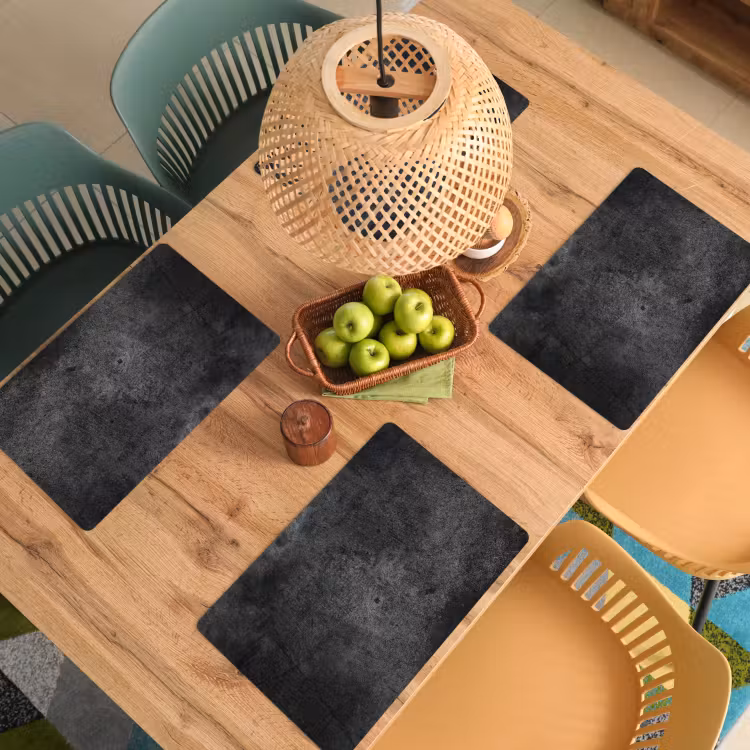 Beton - Structuur - Retro - Zwart - Grijs - Rustiek Placemat vinyl groot -zzsfeer5_Kitchenyeah-website