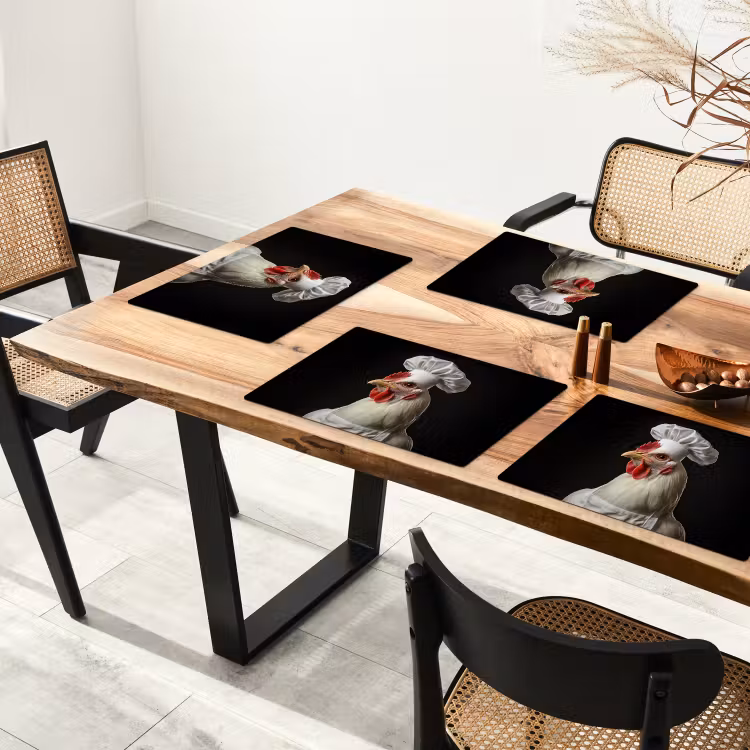 Kok - Rood - Kip Placemat vinyl groot -zzsfeer4_Kitchenyeah-website