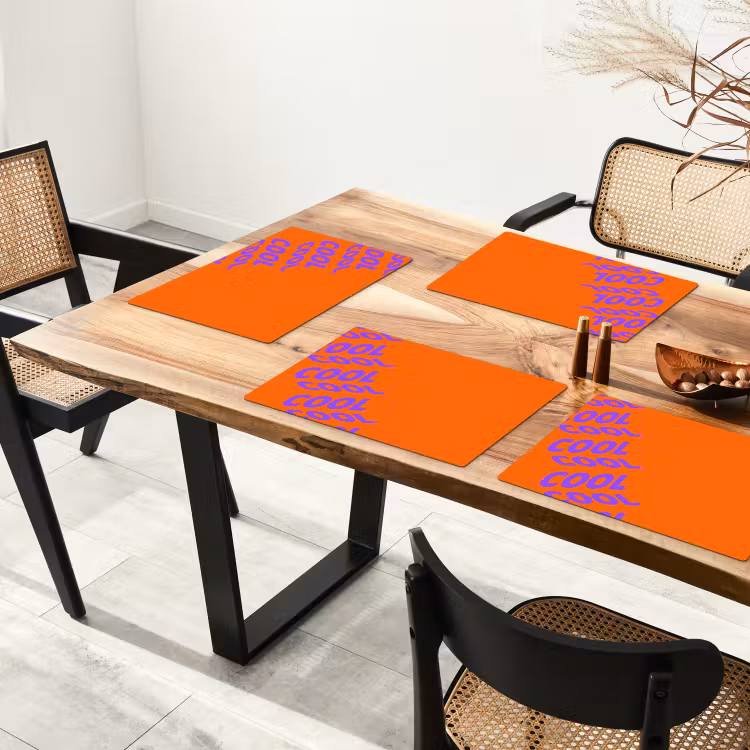 Cool - Paars - Oranje Placemat vinyl groot -zzsfeer4_Kitchenyeah-website