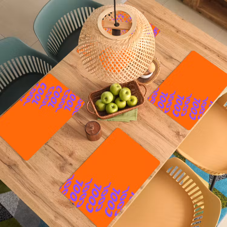 Cool - Paars - Oranje Placemat vinyl groot -zzsfeer5_Kitchenyeah-website