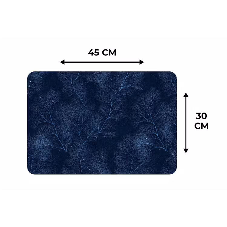 Koraal - Takken - Patroon - Nachtblauw Placemat vinyl groot 368 -specs