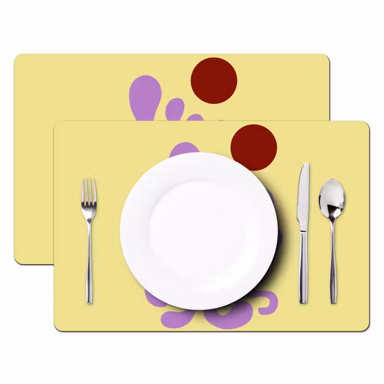 Koraal - Cirkel - Abstract - Geel Placemat vinyl groot -zzsfeer2_Kitchenyeah-website