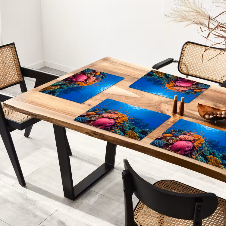 Koraal - Vissen - Oceaan - Natuur - Kleurrijk Placemat vinyl groot -zzsfeer4_Kitchenyeah-website