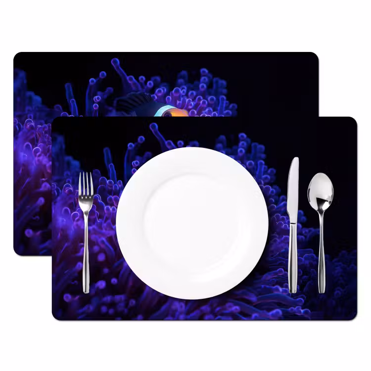 Koraal - Vis - Oranje - Zee Placemat vinyl groot -zzsfeer2_Kitchenyeah-website