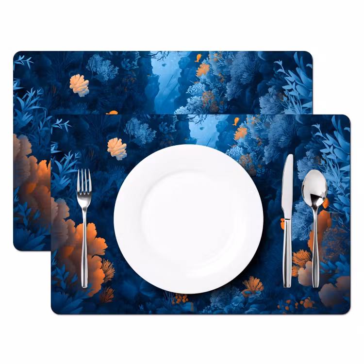 Koraalrif - Vissen - Oceaan - Blauw Placemat vinyl groot -zzsfeer2_Kitchenyeah-website