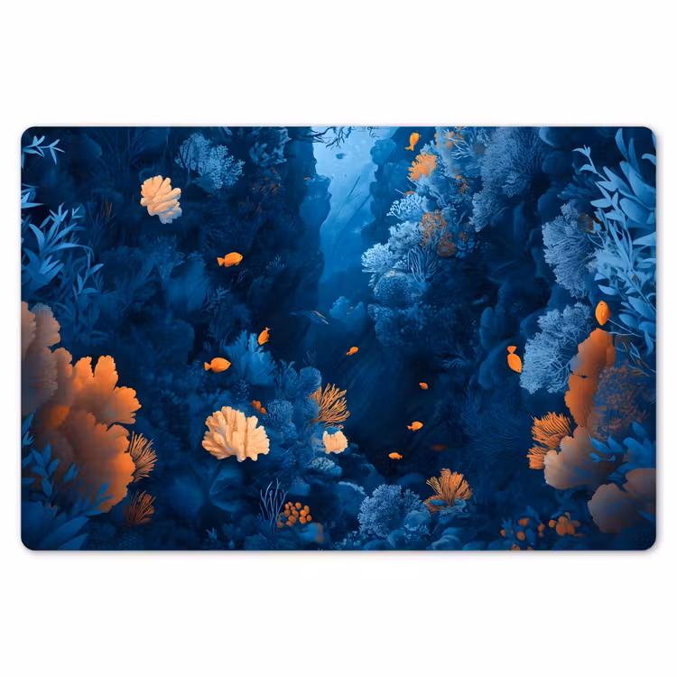 Koraalrif - Vissen - Oceaan - Blauw Placemat vinyl groot -zzsfeer1_Kitchenyeah-website