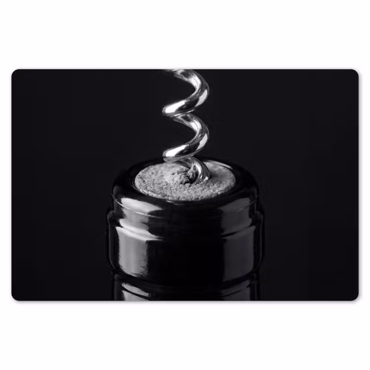 Kurkentrekker - Wijn - Zwart - Wit Placemat vinyl groot -zzsfeer1_Kitchenyeah-website