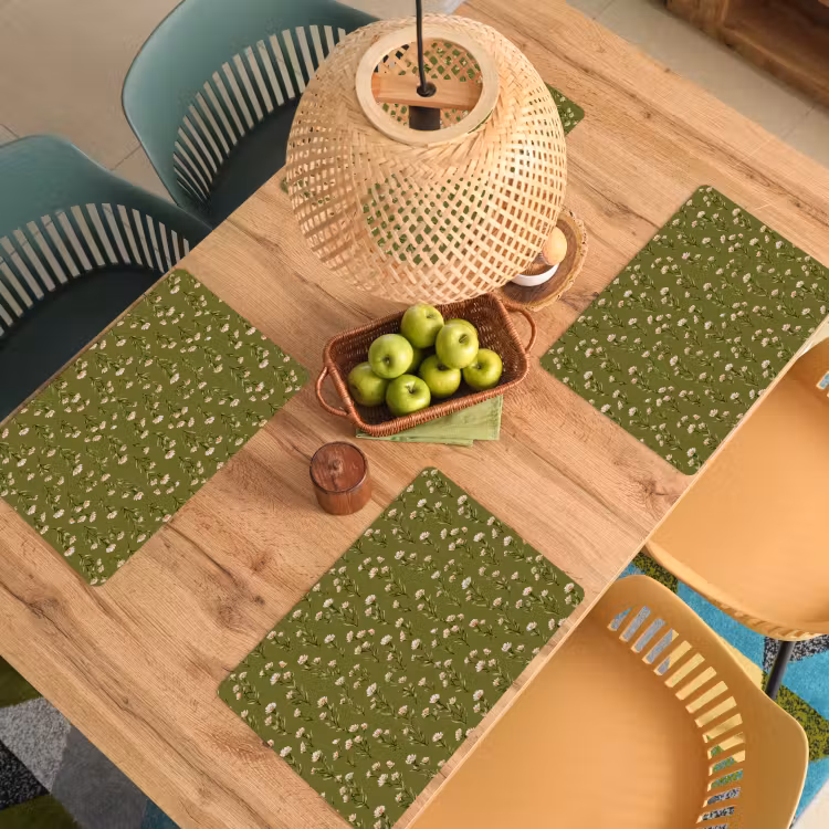 Landelijk - Bloemen -  Groen Placemat vinyl groot 368 -zzsfeer5_Kitchenyeah-website