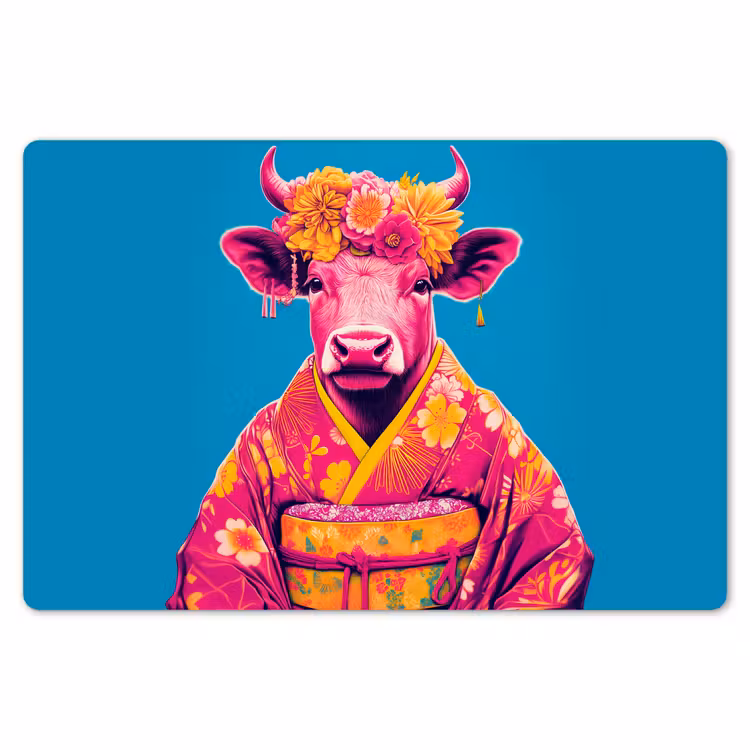 Koe - Bloemenkrans - Oorhangers - Kimono Placemat vinyl groot -zzsfeer1_Kitchenyeah-website