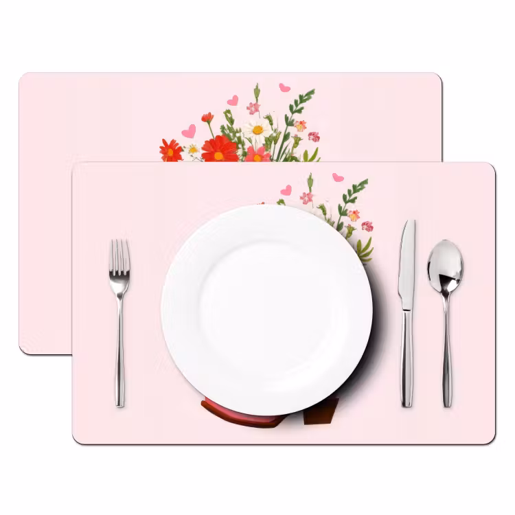 Cowboylaarzen - Roze - Boeket - Bloemen Placemat vinyl groot -zzsfeer2_Kitchenyeah-website