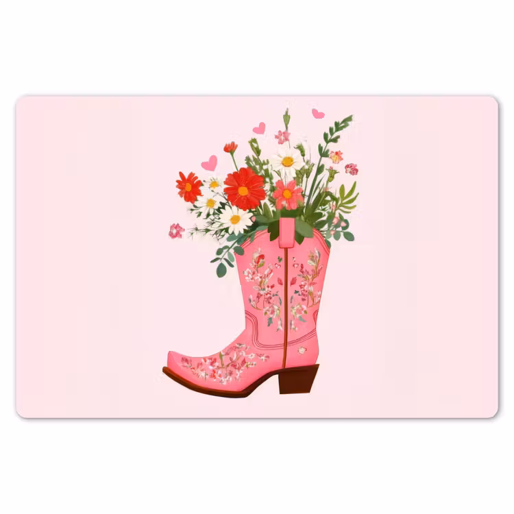 Cowboylaarzen - Roze - Boeket - Bloemen Placemat vinyl groot -zzsfeer1_Kitchenyeah-website