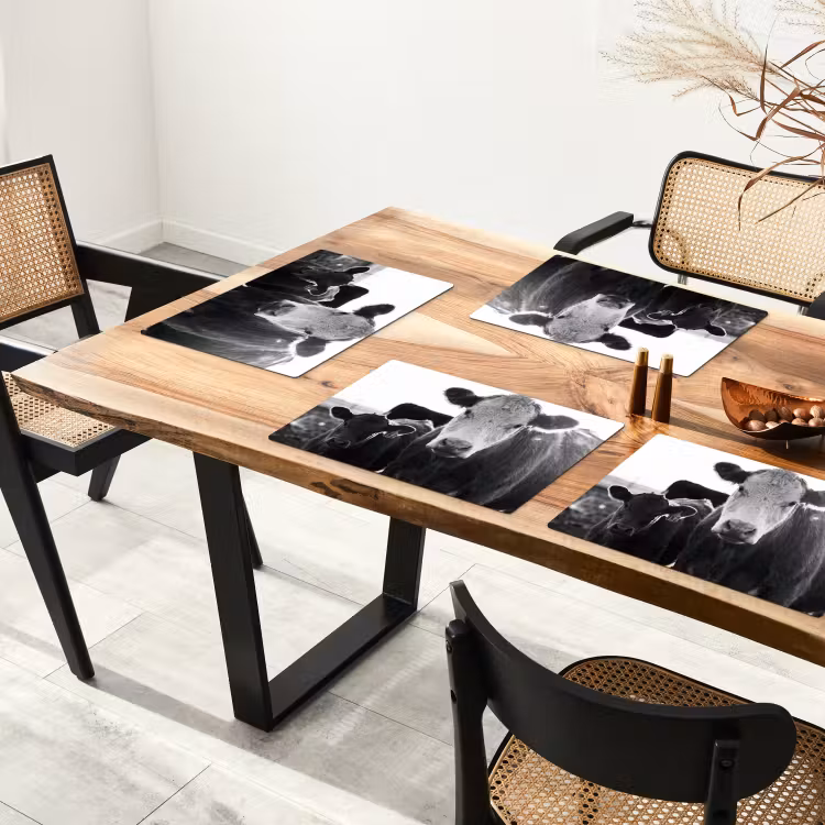 Koeien - Zwart - Wit Placemat vinyl groot -zzsfeer4_Kitchenyeah-website