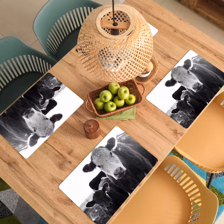 Koeien - Zwart - Wit Placemat vinyl groot -zzsfeer5_Kitchenyeah-website