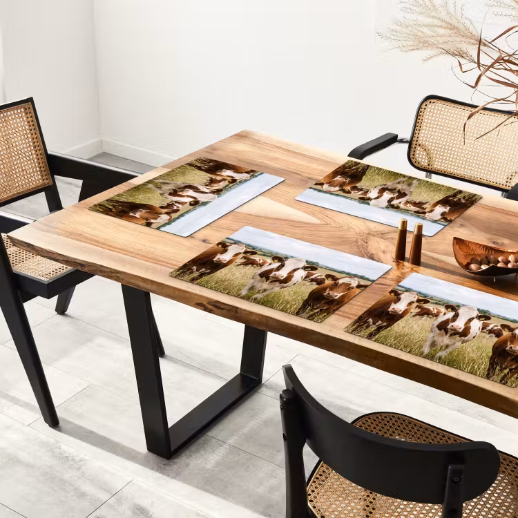 Koeien - Portret - Weide - Boerderij - Nieuwsgierig Placemat vinyl groot -zzsfeer4_Kitchenyeah-website