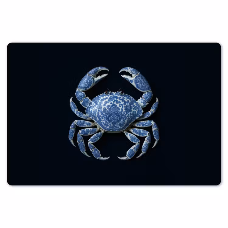 Krab - Delfts blauw - Dieren Placemat vinyl groot -zzsfeer1_Kitchenyeah-website