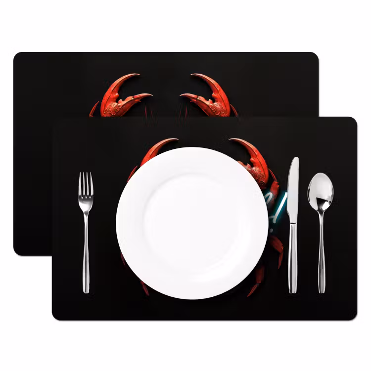 Krab - Rood - Neon - Quote Placemat vinyl groot -zzsfeer2_Kitchenyeah-website
