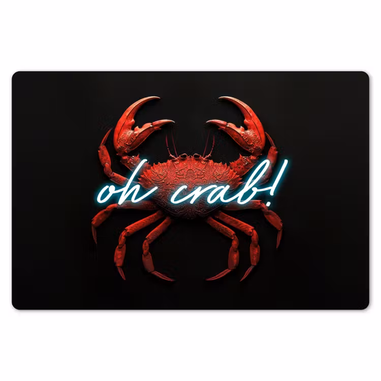 Krab - Rood - Neon - Quote Placemat vinyl groot -zzsfeer1_Kitchenyeah-website