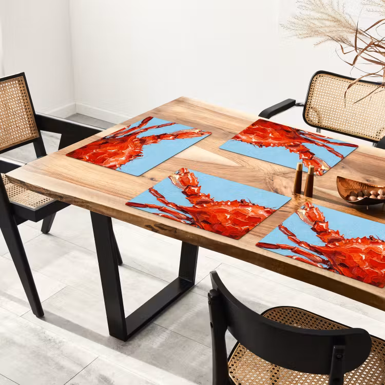 Krab - Zee - Dieren - Abstract - Rood Placemat vinyl groot -zzsfeer4_Kitchenyeah-website