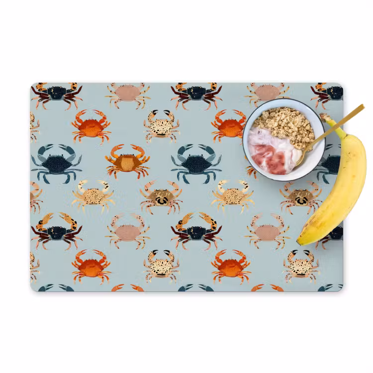 Krabben - Speels - Kleurrijk Placemat vinyl groot 368 -zzzproduct_Kitchenyeah-website