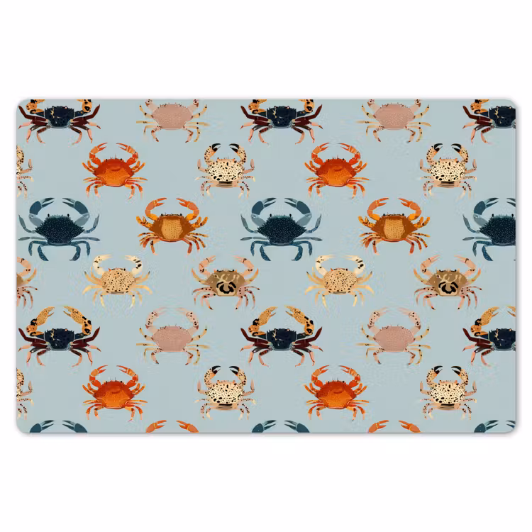 Krabben - Speels - Kleurrijk Placemat vinyl groot 368 -zzsfeer1_Kitchenyeah-website