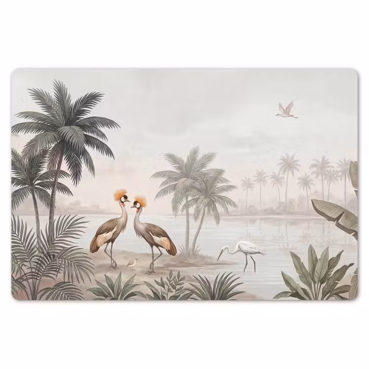 Kraanvogels - Palmbomen - Tropisch Placemat vinyl groot -zzsfeer1_Kitchenyeah-website