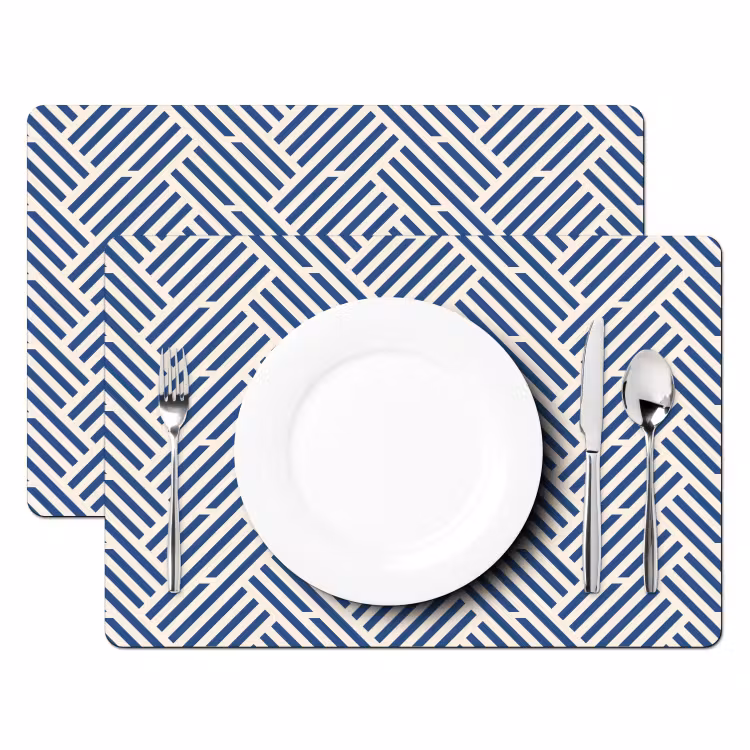 Crème - Blauw - Strepen - Patroon Placemat vinyl groot 368 -zzsfeer2_Kitchenyeah-website