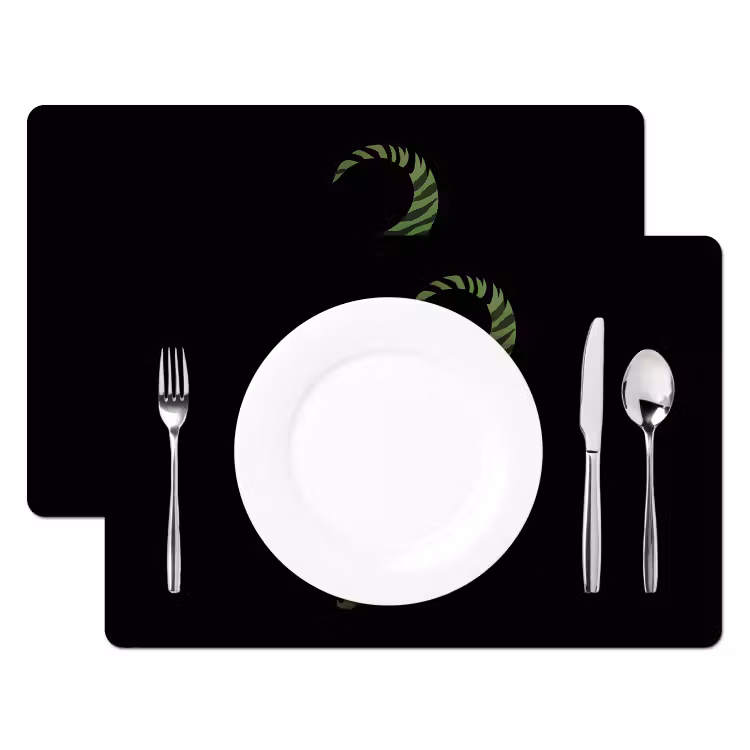 Krokodil - Groen - Tijgerachtig - Strepen Placemat vinyl groot -zzsfeer2_Kitchenyeah-website