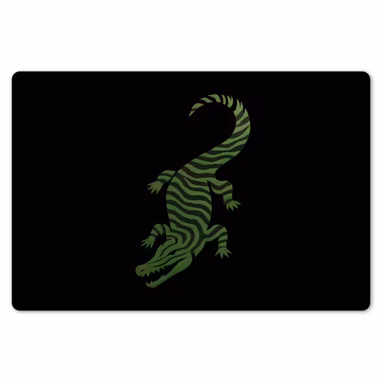 Krokodil - Groen - Tijgerachtig - Strepen Placemat vinyl groot -zzsfeer1_Kitchenyeah-website