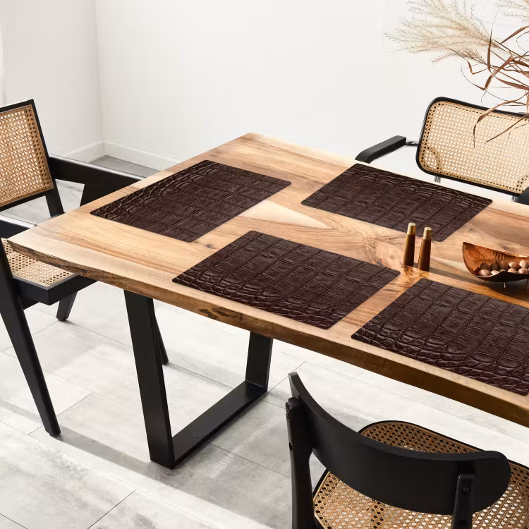 Krokodil - Leer - Bruin Placemat vinyl groot -zzsfeer4_Kitchenyeah-website