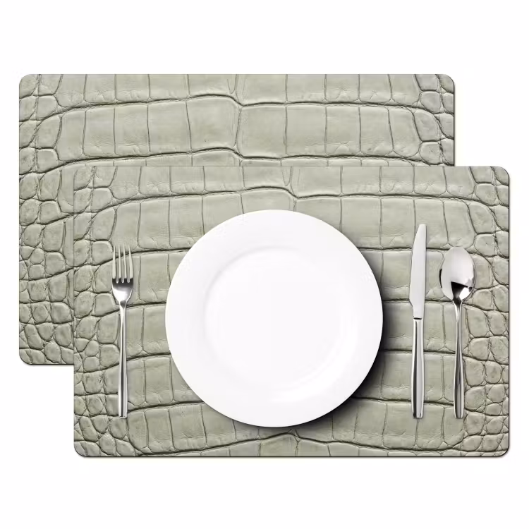 Krokodillenleer - Schubben - Groen Placemat vinyl groot -zzsfeer2_Kitchenyeah-website