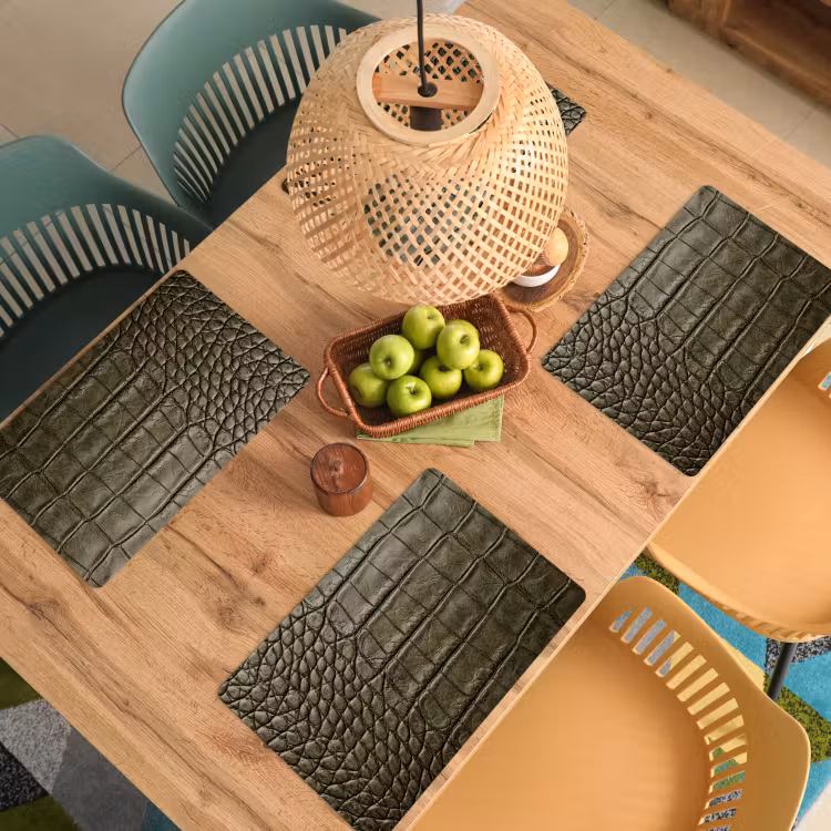 Krokodillenleer - Structuur - Groen Placemat vinyl groot -zzsfeer5_Kitchenyeah-website