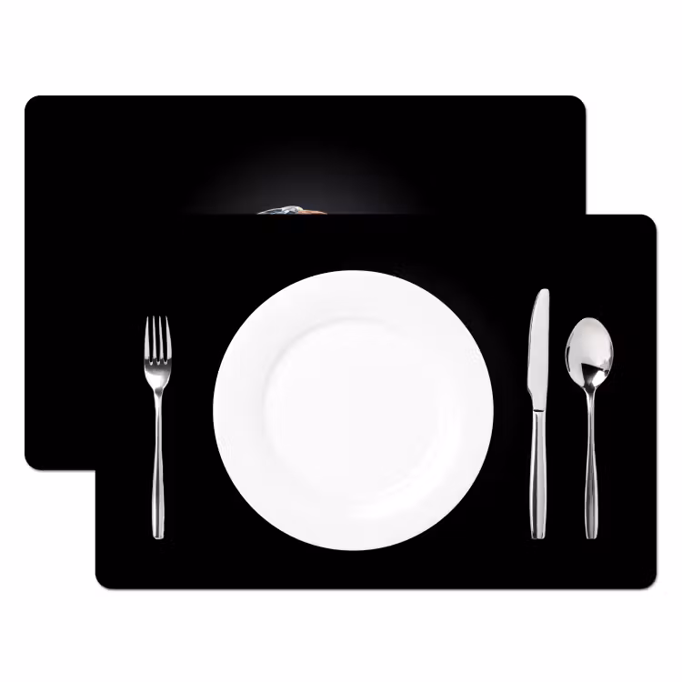 Croissant - Bloemenpatroon - Delftsblauw Placemat vinyl groot -zzsfeer2_Kitchenyeah-website